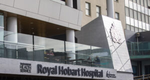 A photo of an entrance to the Royal Hobart Hospital, in Tasmania, Australia.