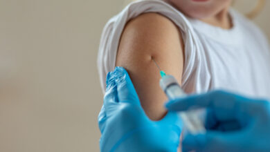 Child getting vaccination