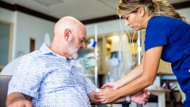 Chemotherapy treatment in the medical room