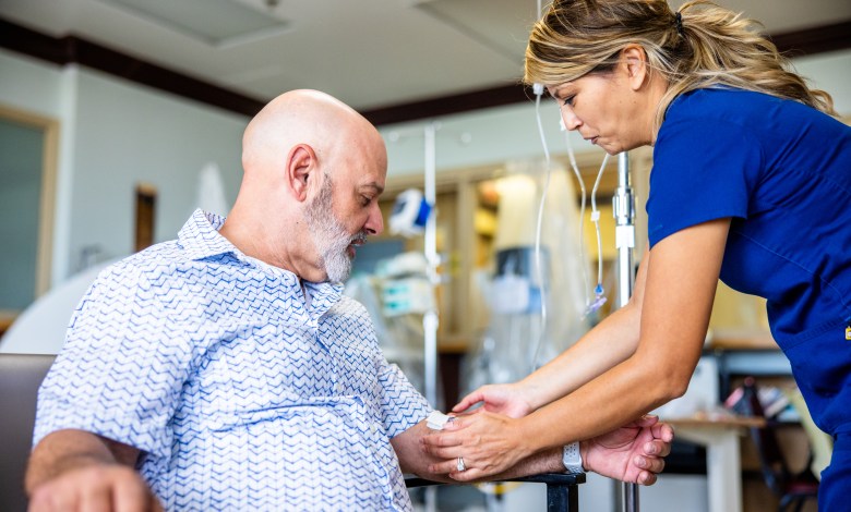 Chemotherapy treatment in the medical room