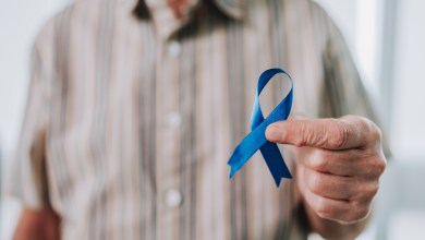 Blue ribbon for prostate cancer awareness and men's health